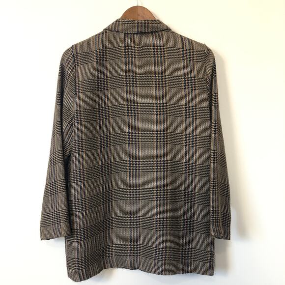 VTG 90s Plaid Woven Blazer Requirements Corp Core 8P Tailored Classic Longline - Picture 6 of 10